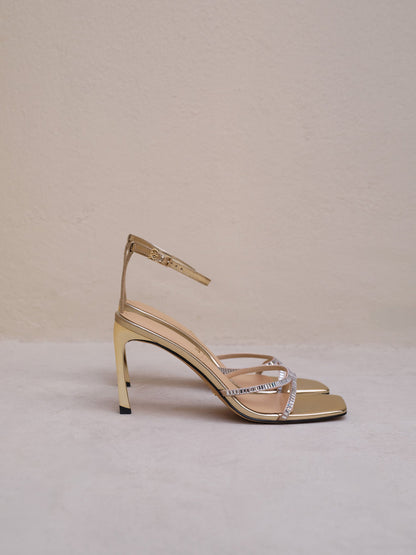 CHARLES & KEITH Latest / Jaylene Gem Stiletto Sandals - Gold