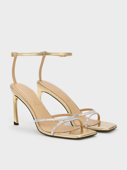 CHARLES & KEITH Latest / Jaylene Gem Stiletto Sandals - Gold