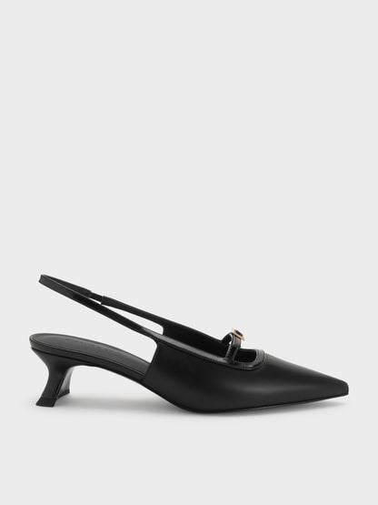 CHARLES & KEITH Value / Buckle-Strap Slingback Pumps - Black