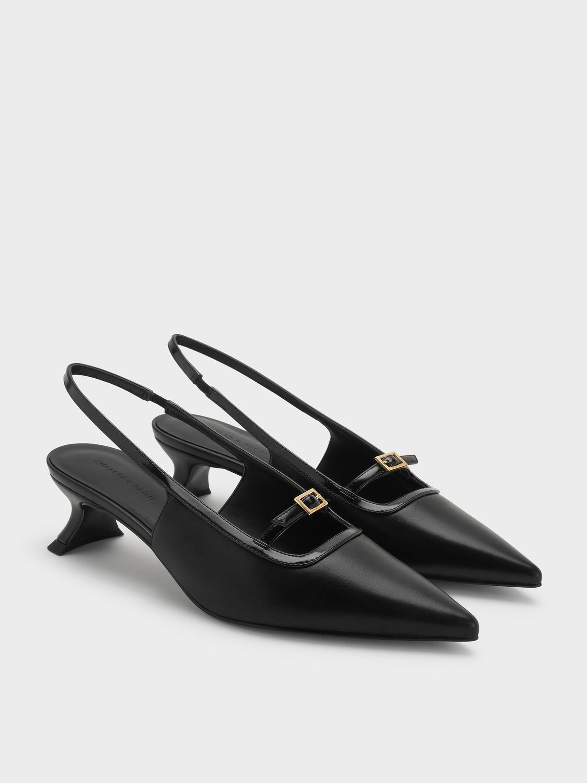 CHARLES & KEITH Value / Buckle-Strap Slingback Pumps - Black