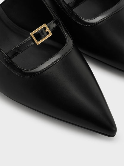 CHARLES & KEITH Value / Buckle-Strap Slingback Pumps - Black