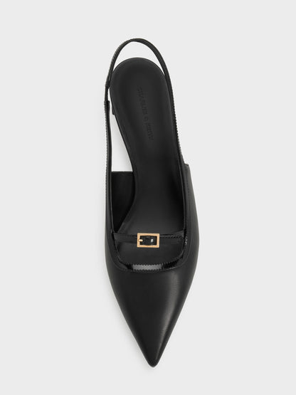 CHARLES & KEITH Value / Buckle-Strap Slingback Pumps - Black