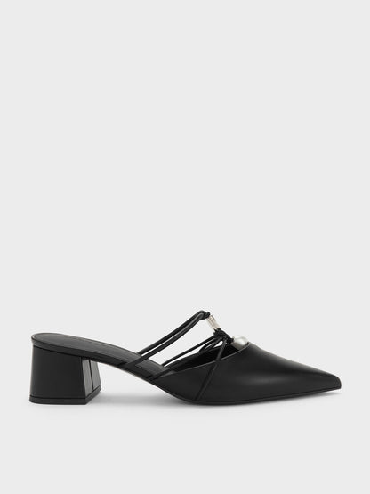 CHARLES & KEITH Recommended / Georgie Bead Pointed Mules - Black