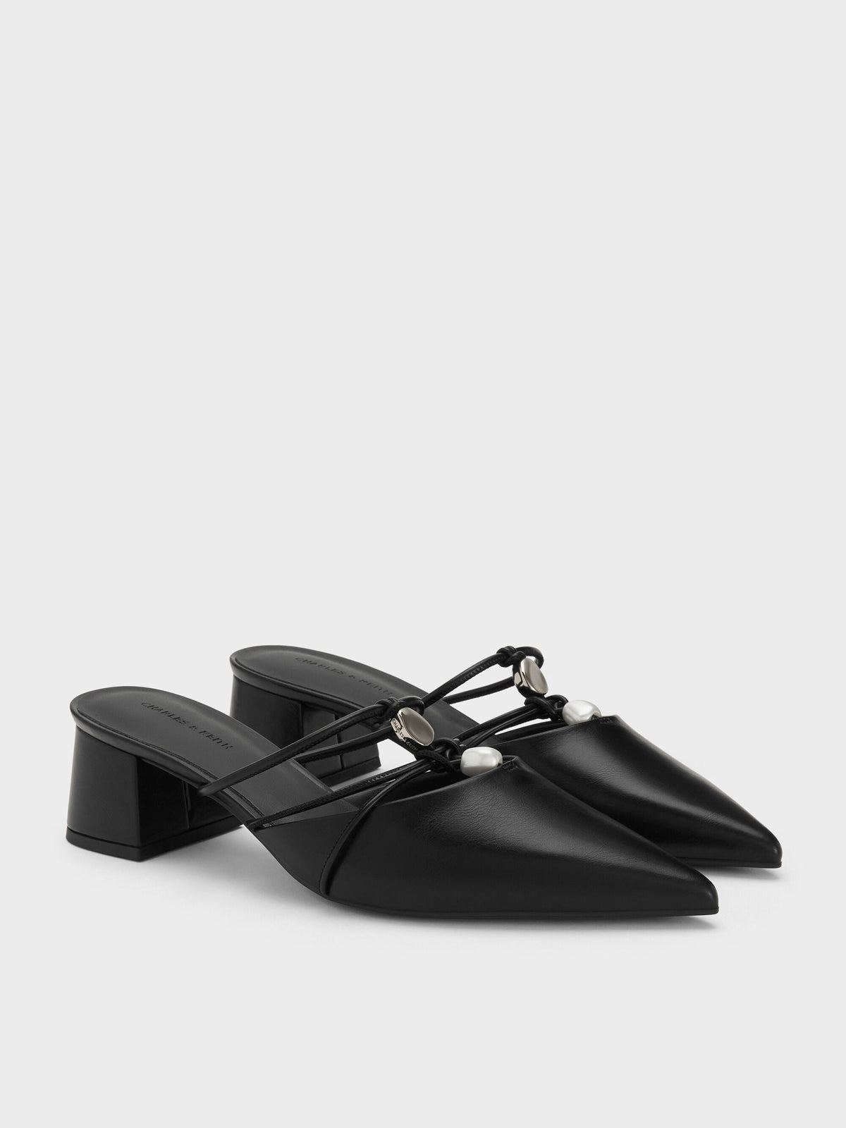 CHARLES & KEITH Recommended / Georgie Bead Pointed Mules - Black