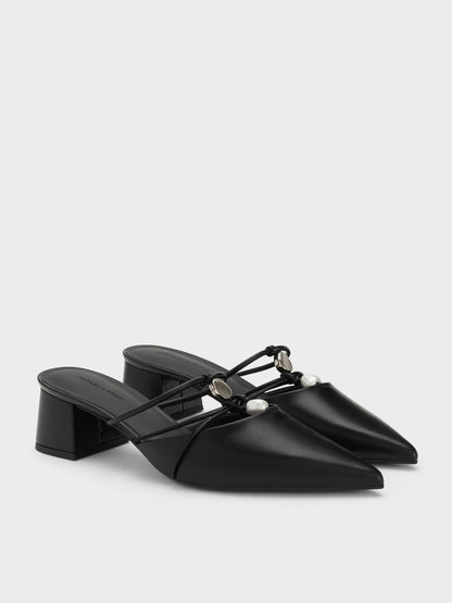 CHARLES & KEITH Recommended / Georgie Bead Pointed Mules - Black