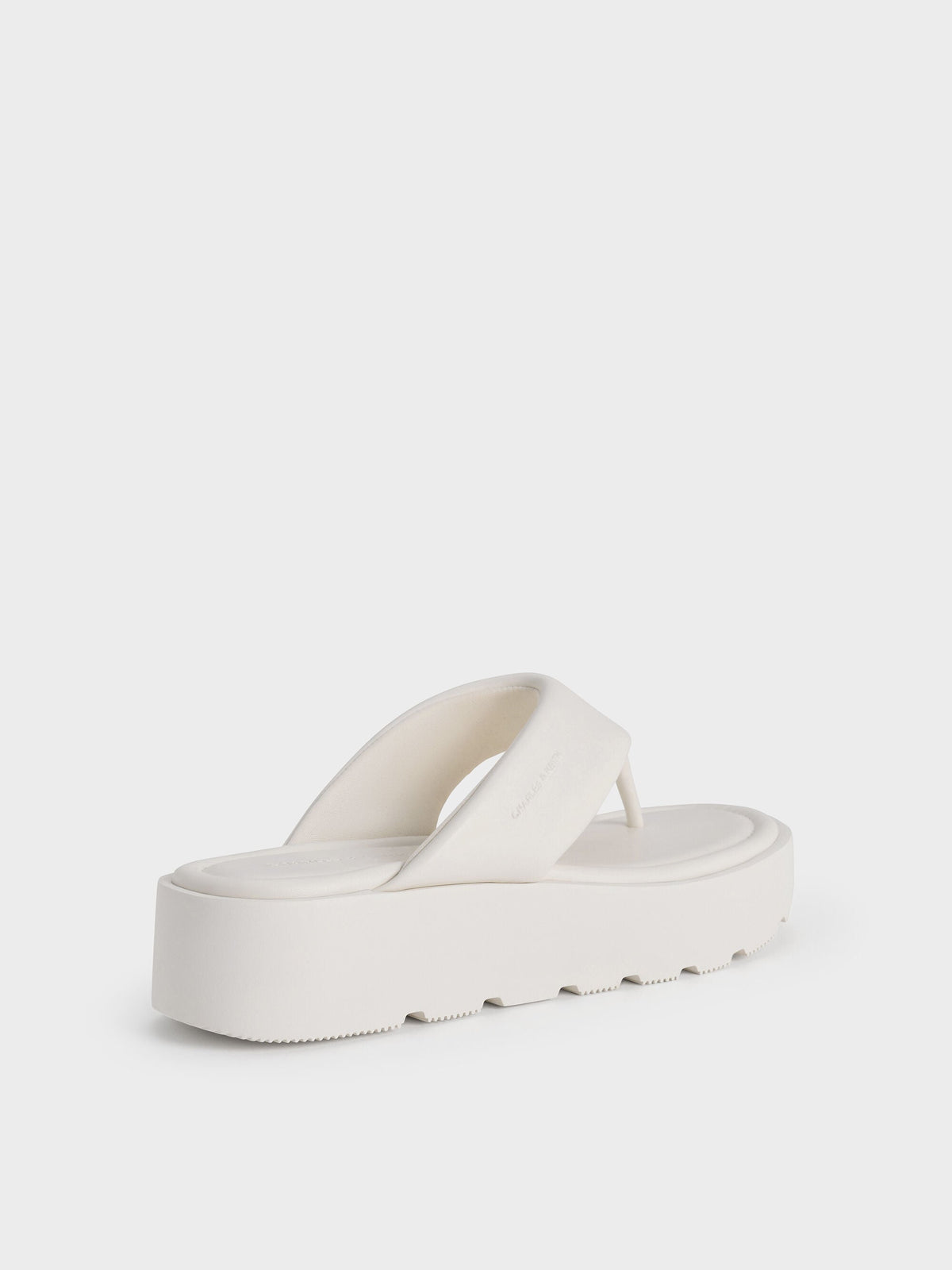 CHARLES & KEITH Essential / V-Strap Flatform Thong Sandals - White