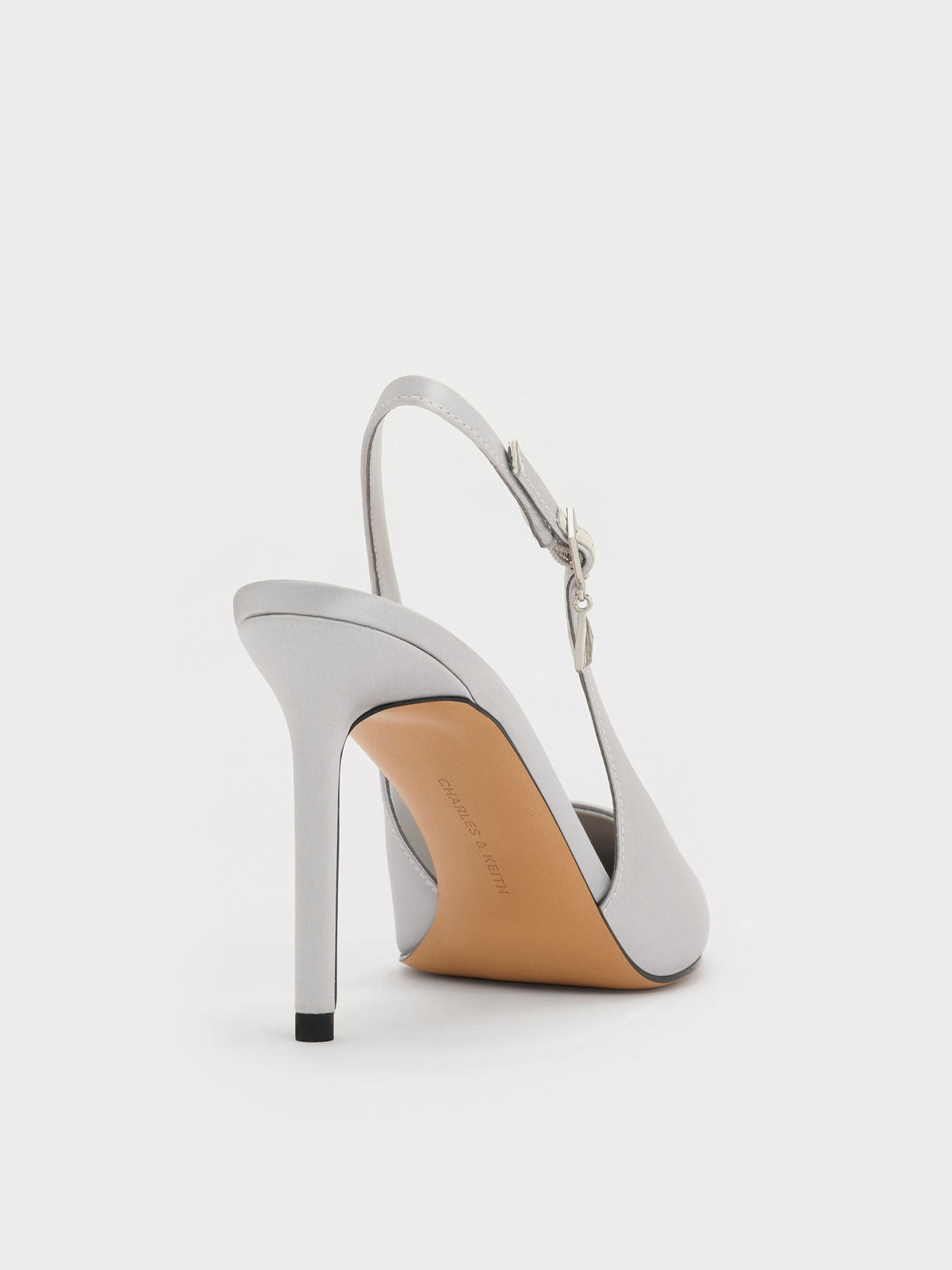 CHARLES & KEITH Everyday / Teardrop-Crystal Pointed Slingback Pumps - Silver