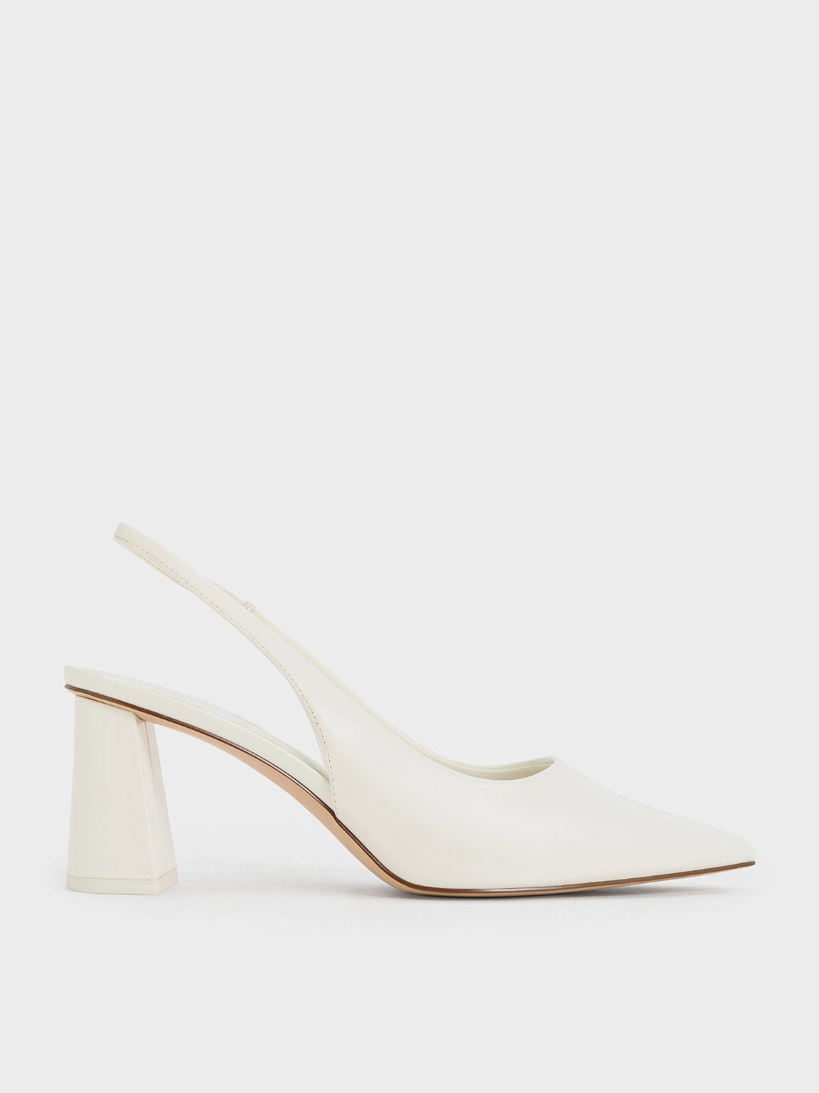 CHARLES & KEITH Special Offer / Teagan Pointed Slingback Pumps - White