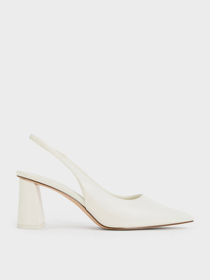 CHARLES & KEITH Special Offer / Teagan Pointed Slingback Pumps - White