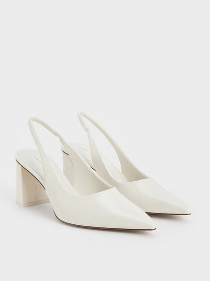 CHARLES & KEITH Special Offer / Teagan Pointed Slingback Pumps - White