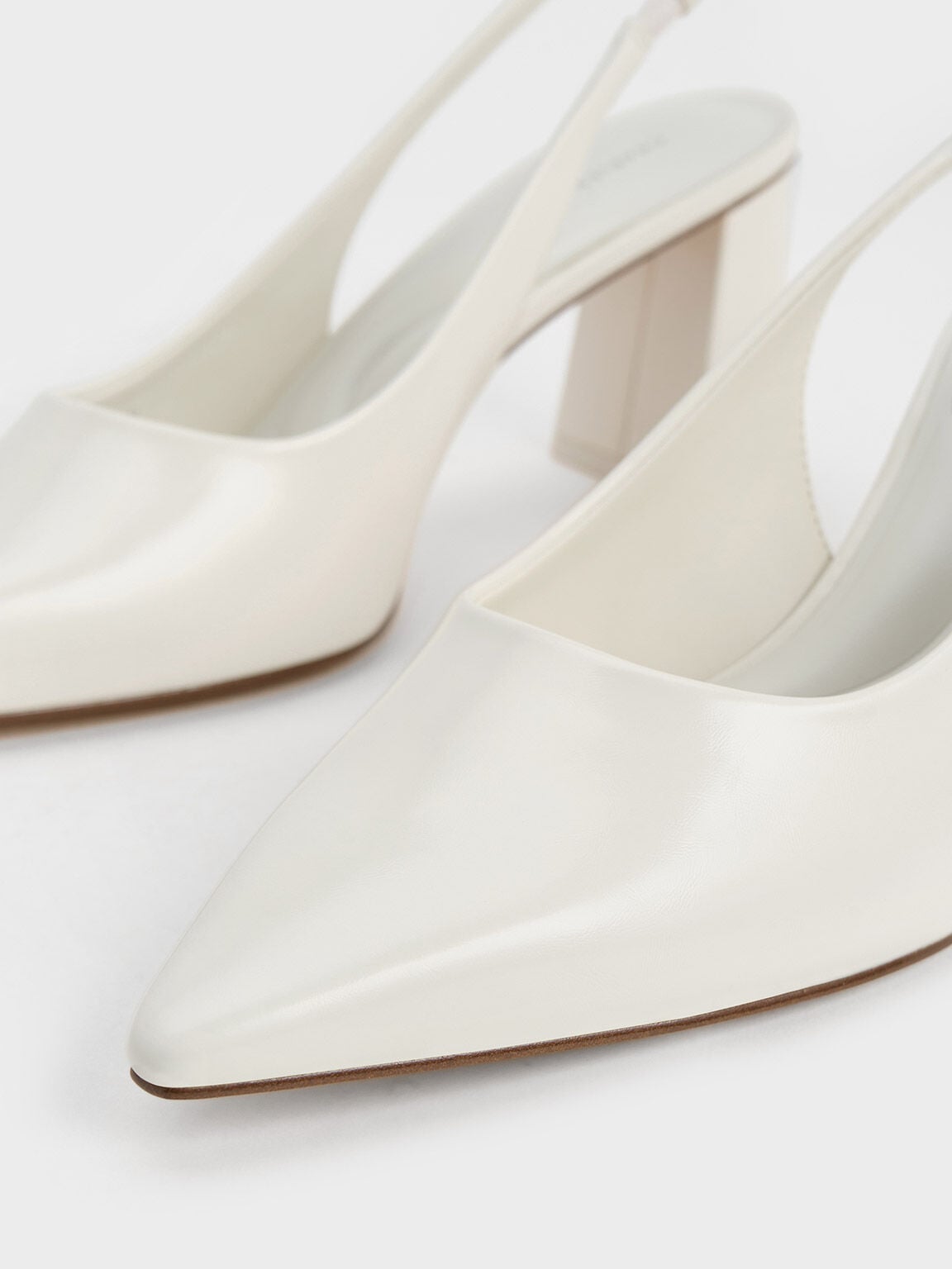 CHARLES & KEITH Special Offer / Teagan Pointed Slingback Pumps - White