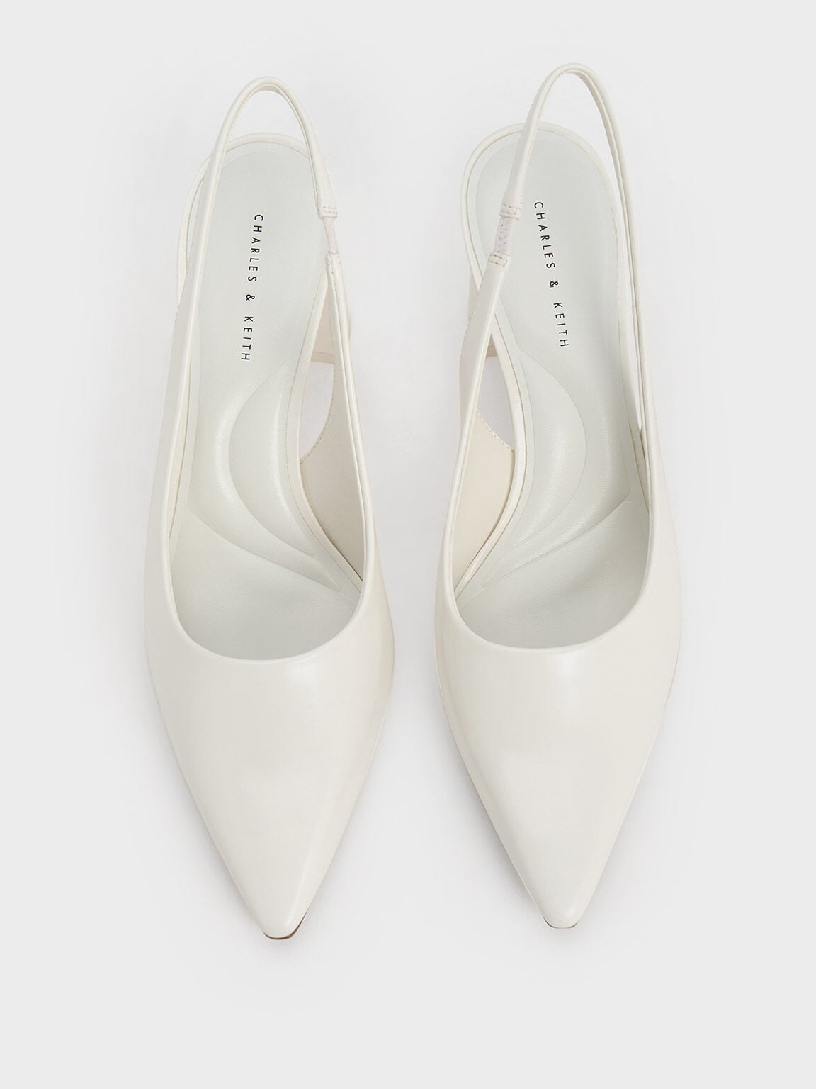 CHARLES & KEITH Special Offer / Teagan Pointed Slingback Pumps - White