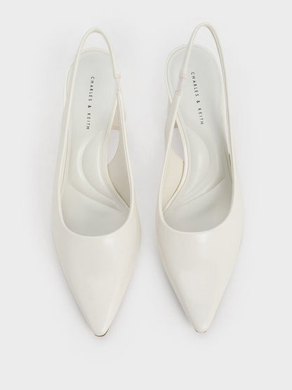 CHARLES & KEITH Special Offer / Teagan Pointed Slingback Pumps - White