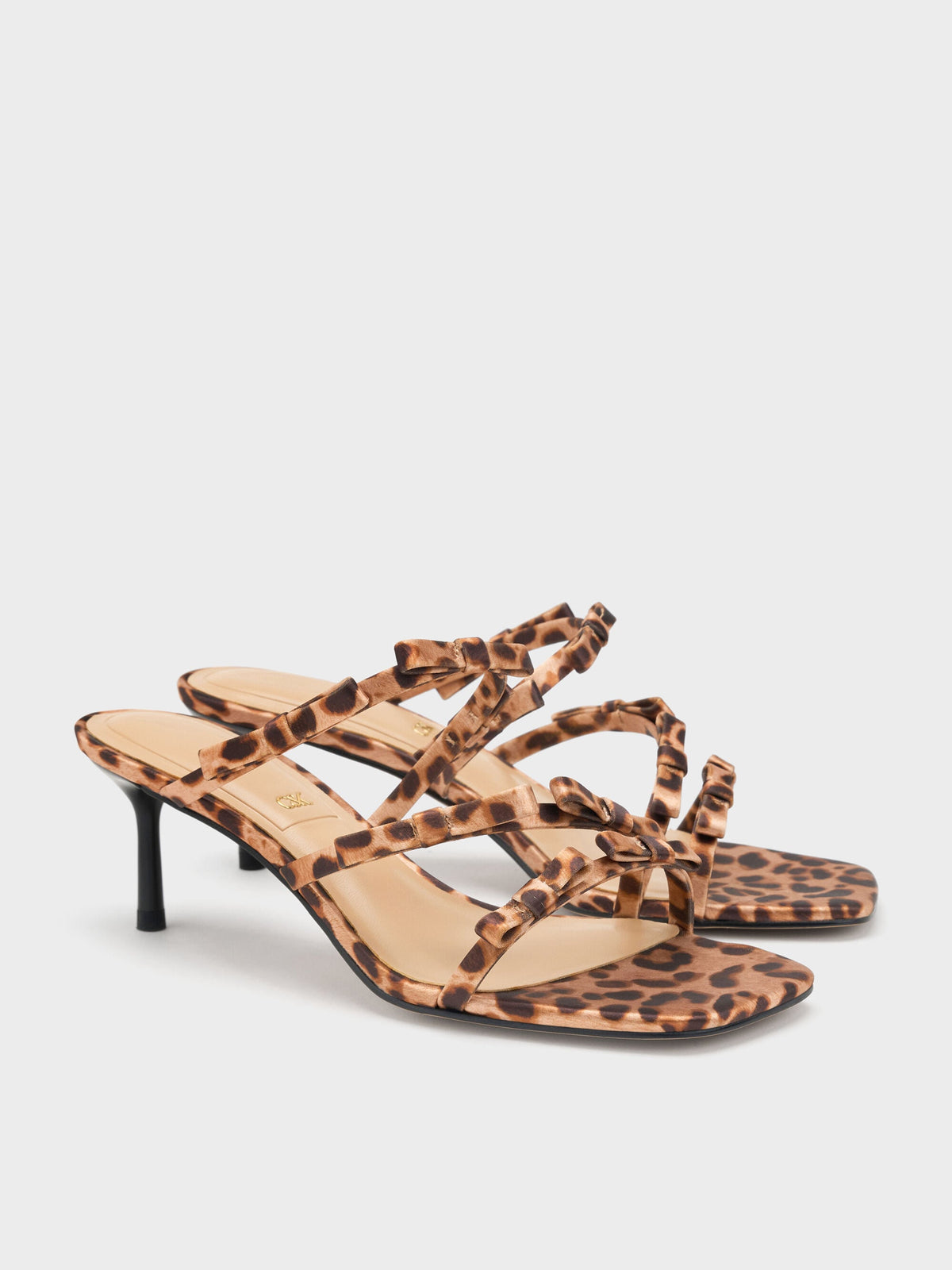 CHARLES & KEITH Sale / Jessy Leopard-Print Bow Heeled Sandals - Multi
