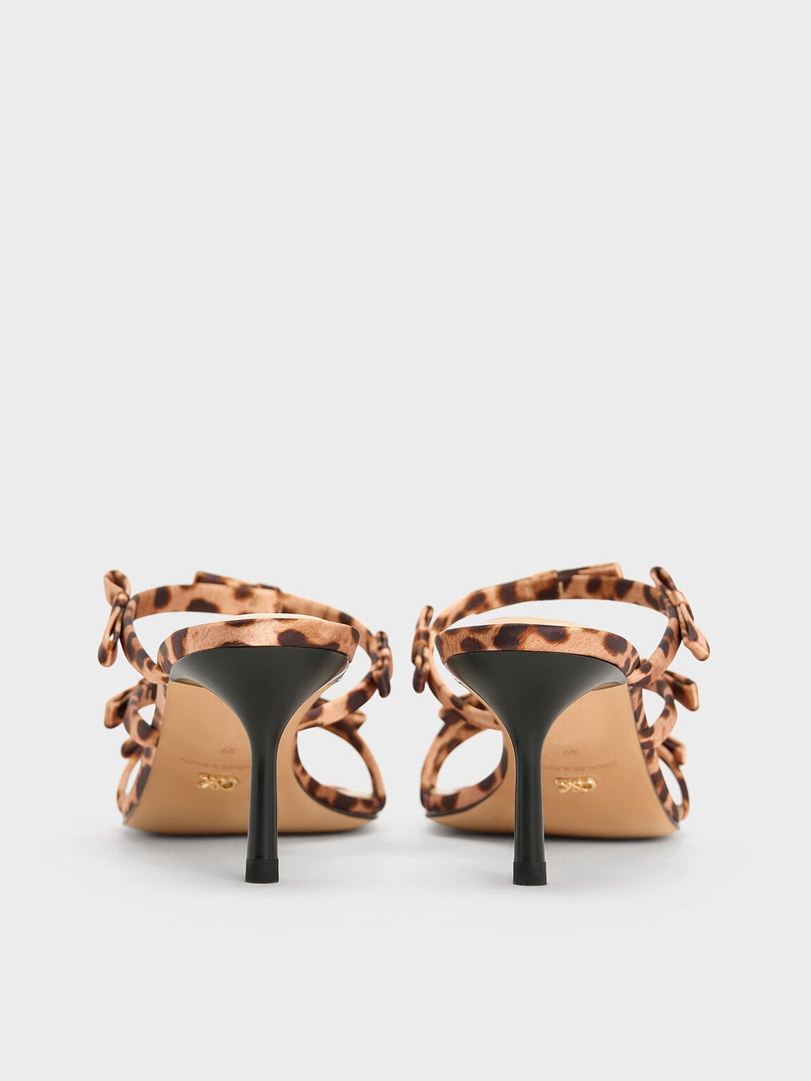 CHARLES & KEITH Sale / Jessy Leopard-Print Bow Heeled Sandals - Multi