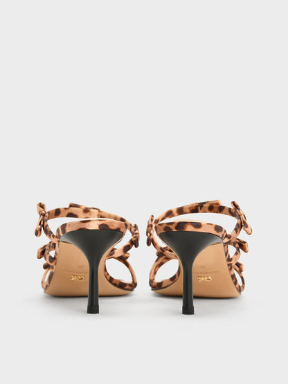 CHARLES & KEITH Sale / Jessy Leopard-Print Bow Heeled Sandals - Multi