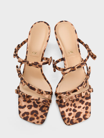 CHARLES & KEITH Sale / Jessy Leopard-Print Bow Heeled Sandals - Multi