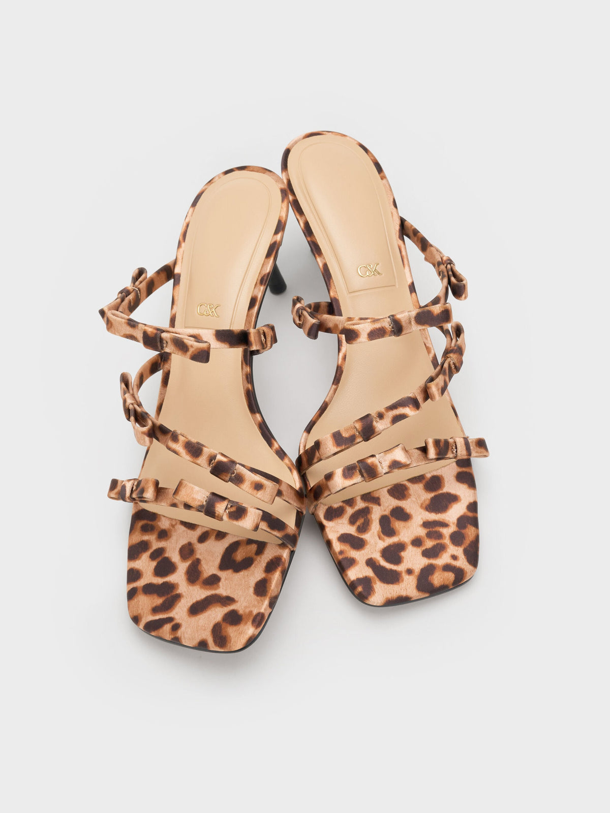 CHARLES & KEITH Sale / Jessy Leopard-Print Bow Heeled Sandals - Multi