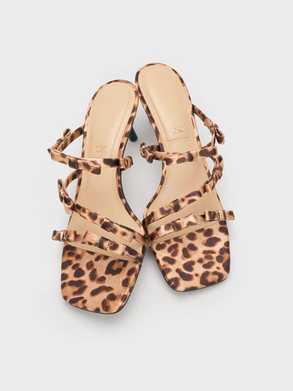CHARLES & KEITH Sale / Jessy Leopard-Print Bow Heeled Sandals - Multi
