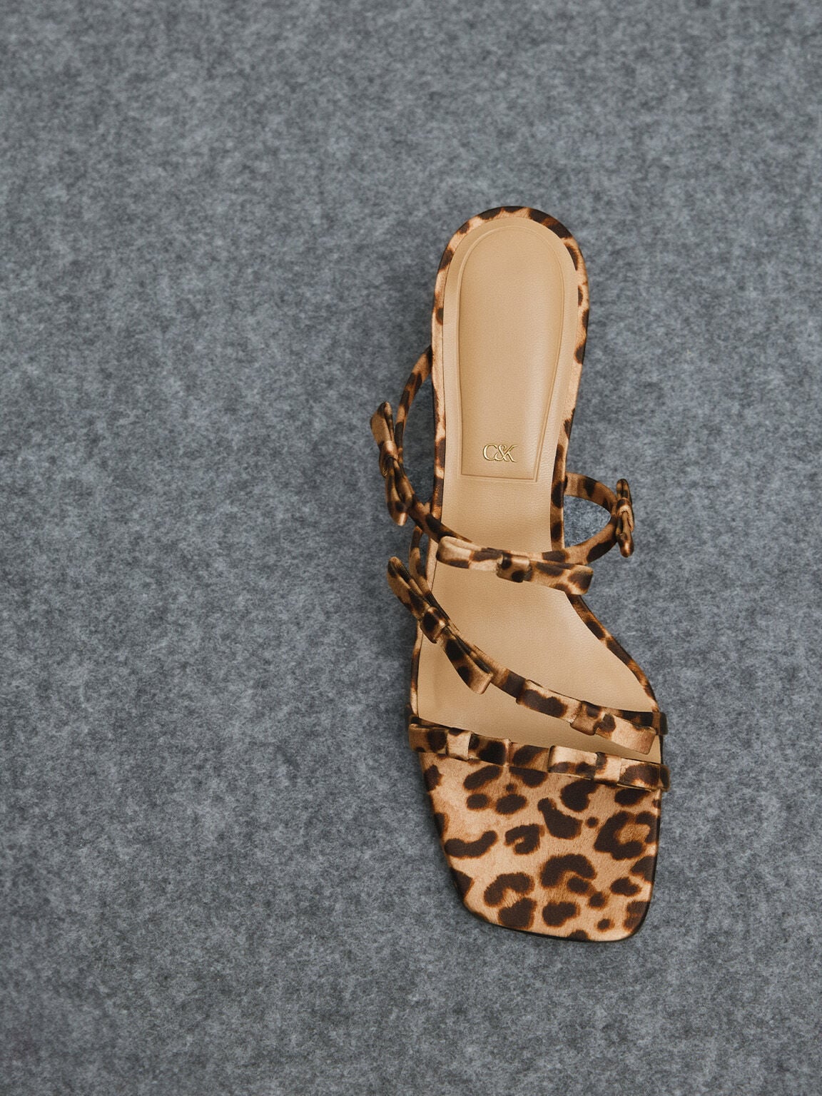 CHARLES & KEITH Sale / Jessy Leopard-Print Bow Heeled Sandals - Multi