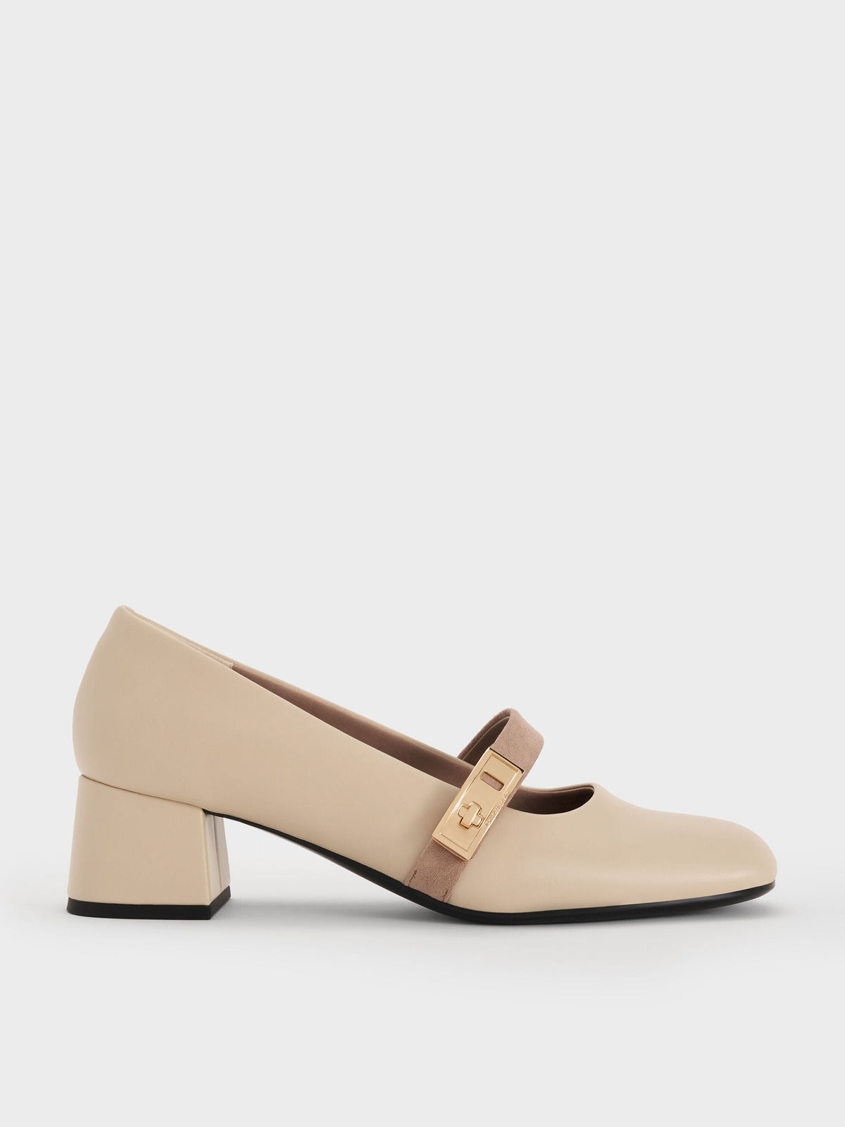 CHARLES & KEITH Signature / Lando Two-Tone Mary Jane Pumps - Chalk