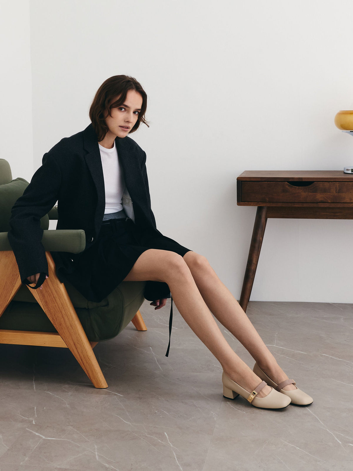 CHARLES & KEITH Signature / Lando Two-Tone Mary Jane Pumps - Chalk