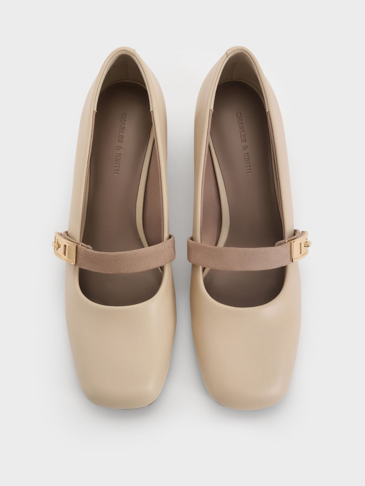 CHARLES & KEITH Signature / Lando Two-Tone Mary Jane Pumps - Chalk