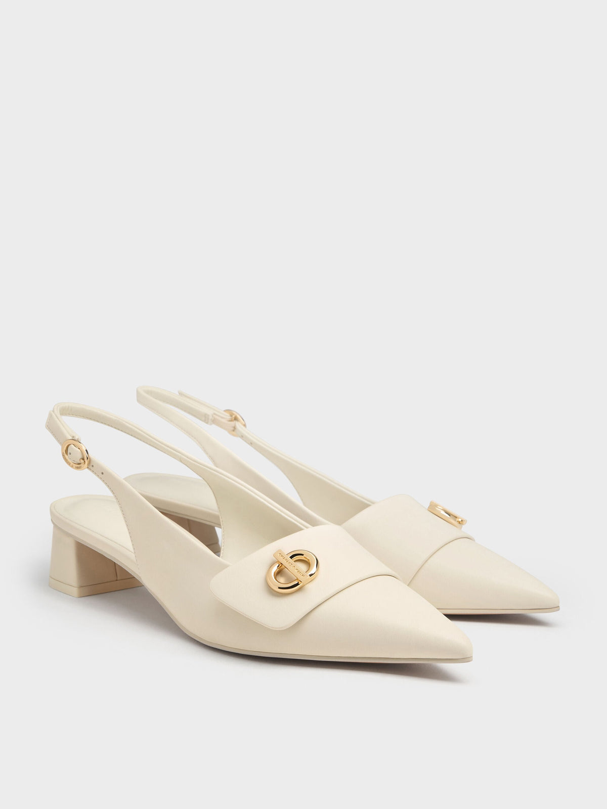 CHARLES & KEITH Everyday / Marley Slingback Pumps - Chalk