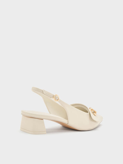 CHARLES & KEITH Everyday / Marley Slingback Pumps - Chalk