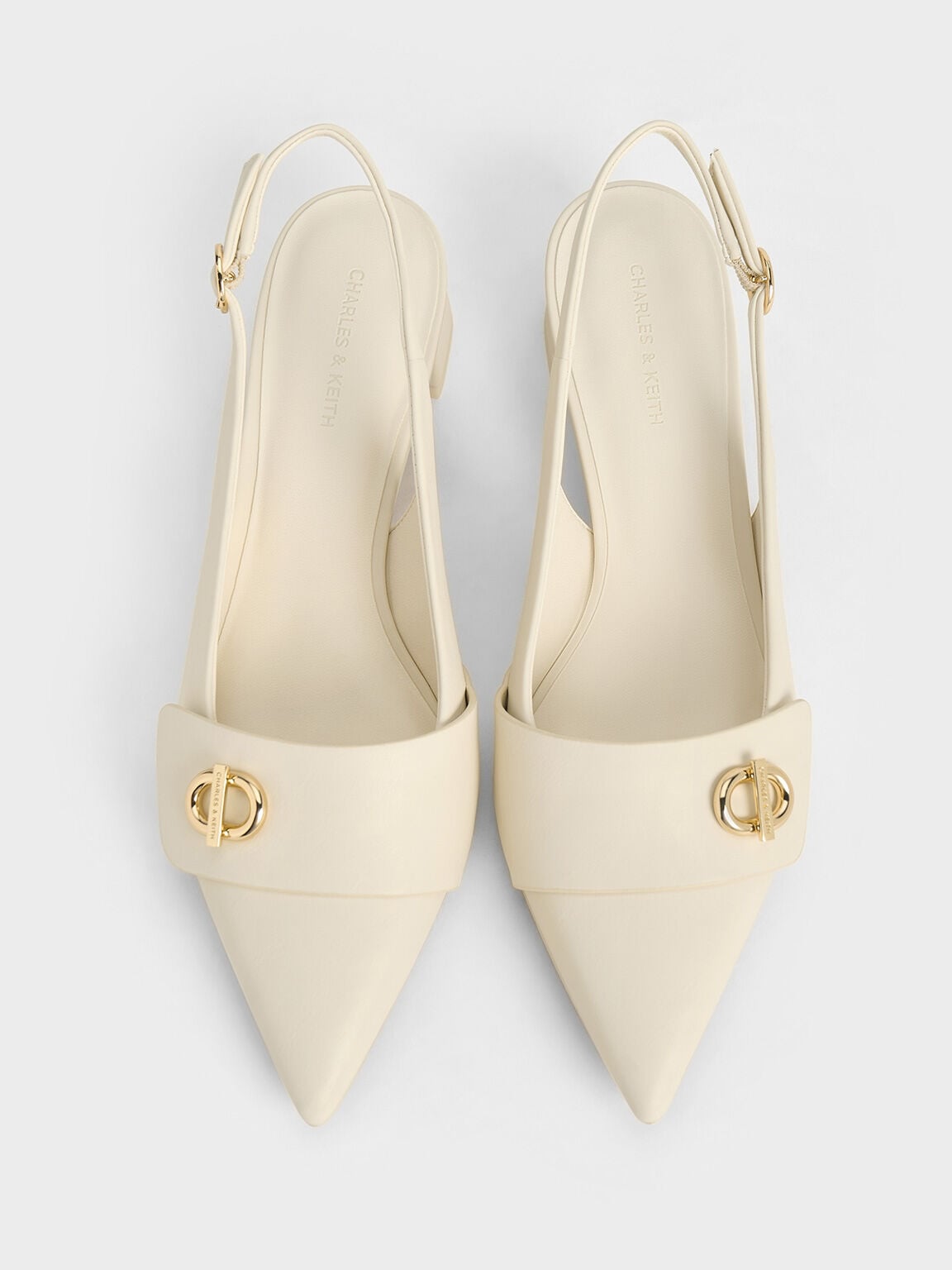 CHARLES & KEITH Everyday / Marley Slingback Pumps - Chalk