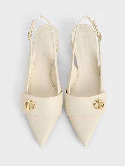 CHARLES & KEITH Everyday / Marley Slingback Pumps - Chalk
