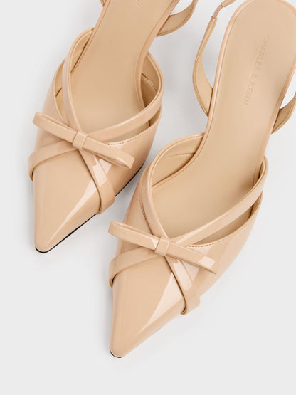 CHARLES & KEITH Sale / Kaleen Patent Slingback Stilettos - Nude