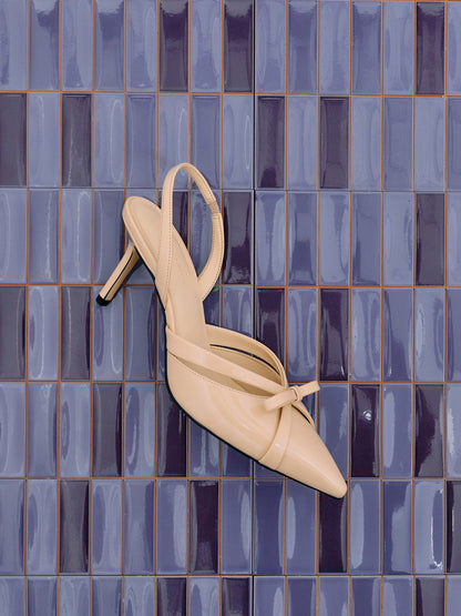 CHARLES & KEITH Sale / Kaleen Patent Slingback Stilettos - Nude