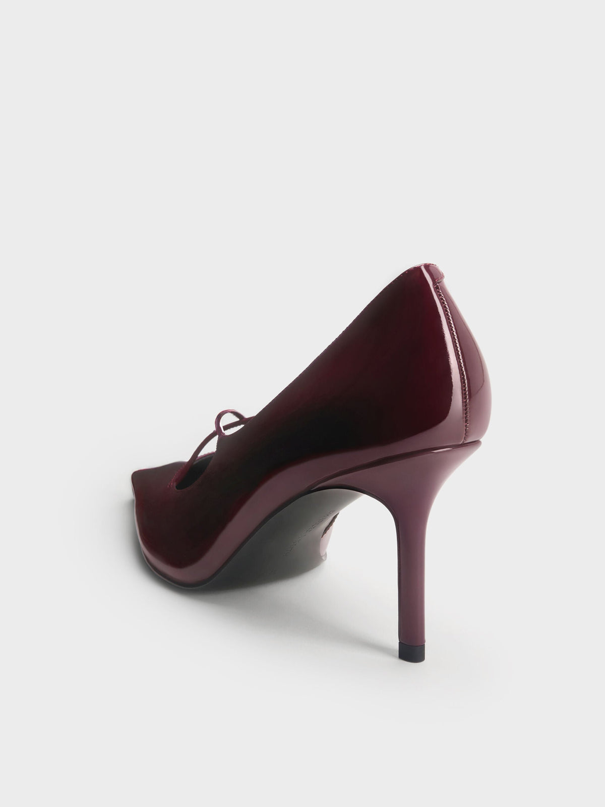 CHARLES & KEITH Everyday / Patent Crossover Pointed Pumps - Burgundy