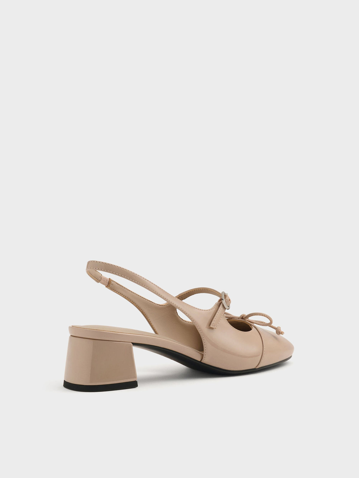 CHARLES & KEITH Deals / Patent Bow Slingback Pumps - Nude
