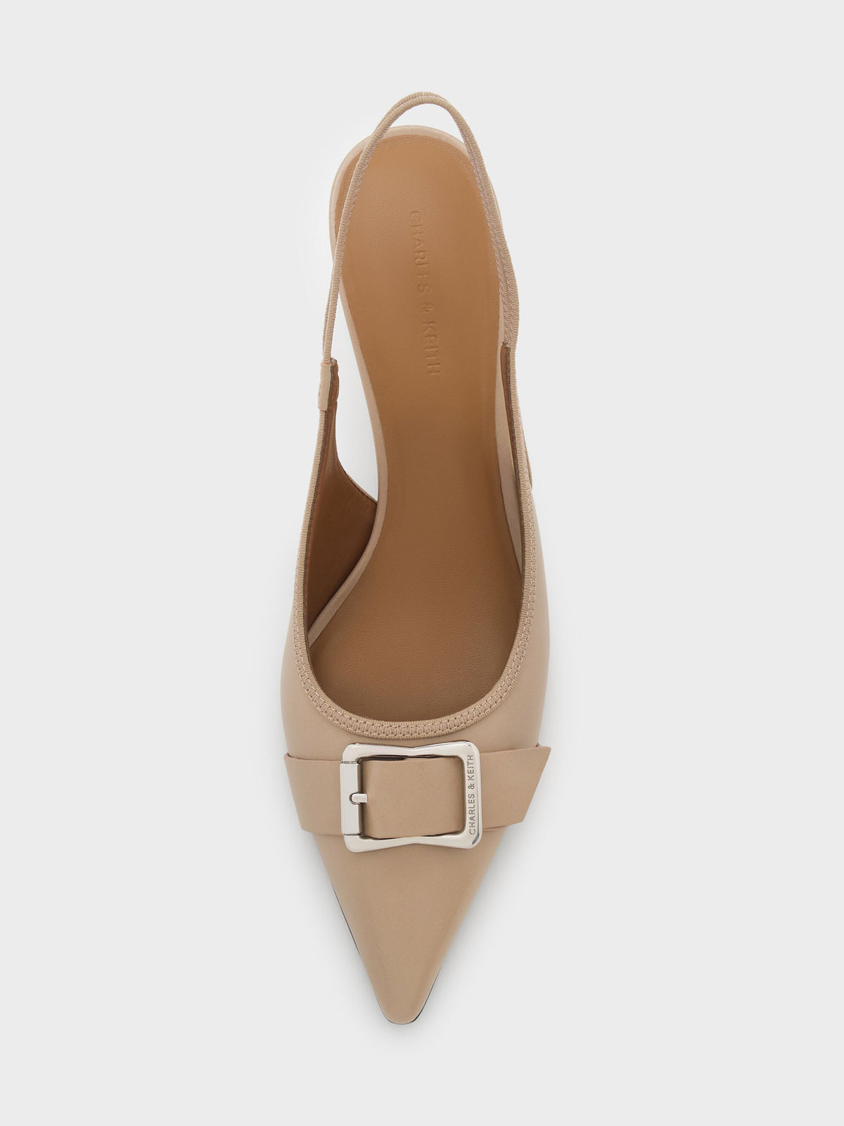 CHARLES & KEITH Special Offer / Anita Buckled Pointed Slingback Pumps - Taupe