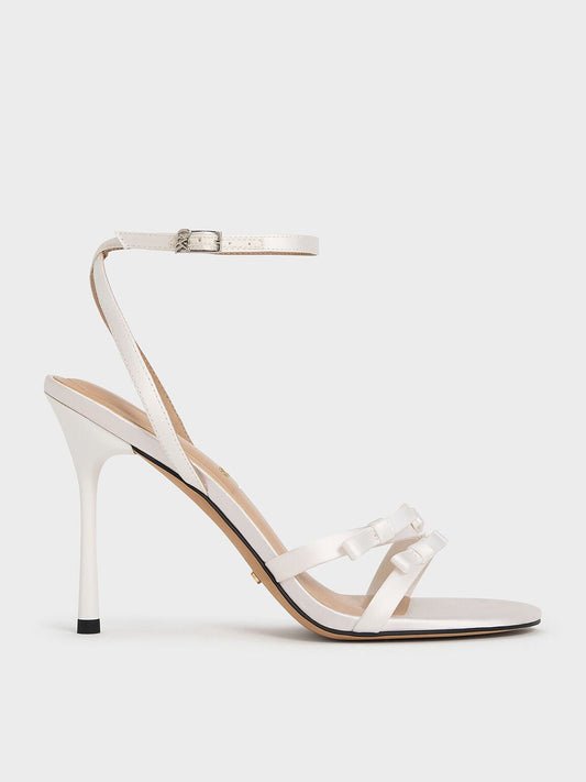 CHARLES & KEITH Essential / Jessy Bow Stiletto Sandals - White