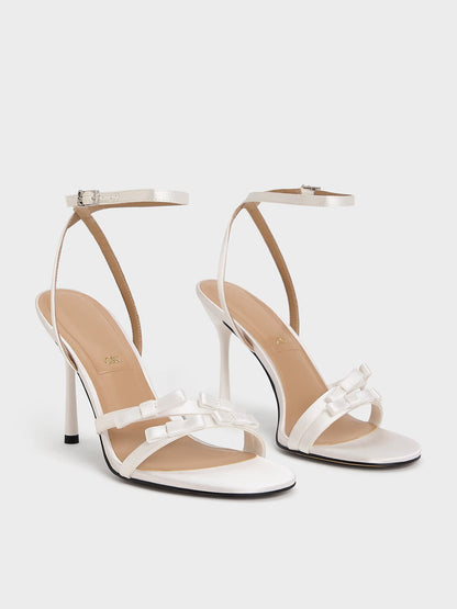 CHARLES & KEITH Essential / Jessy Bow Stiletto Sandals - White