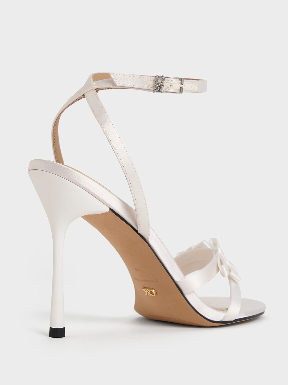 CHARLES & KEITH Essential / Jessy Bow Stiletto Sandals - White