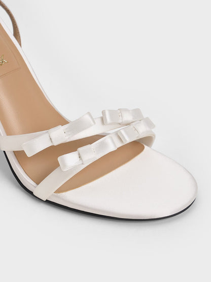 CHARLES & KEITH Essential / Jessy Bow Stiletto Sandals - White