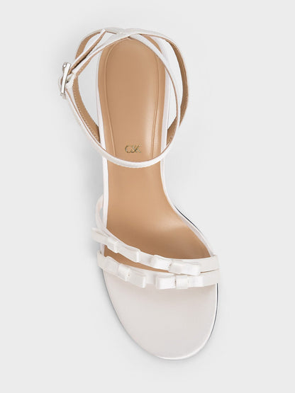 CHARLES & KEITH Essential / Jessy Bow Stiletto Sandals - White