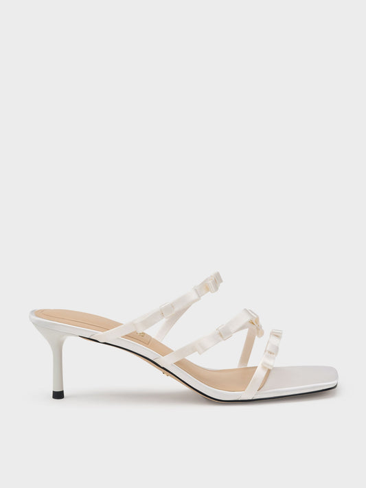 CHARLES & KEITH Trusted / Jessy Bow Heeled Sandals - White