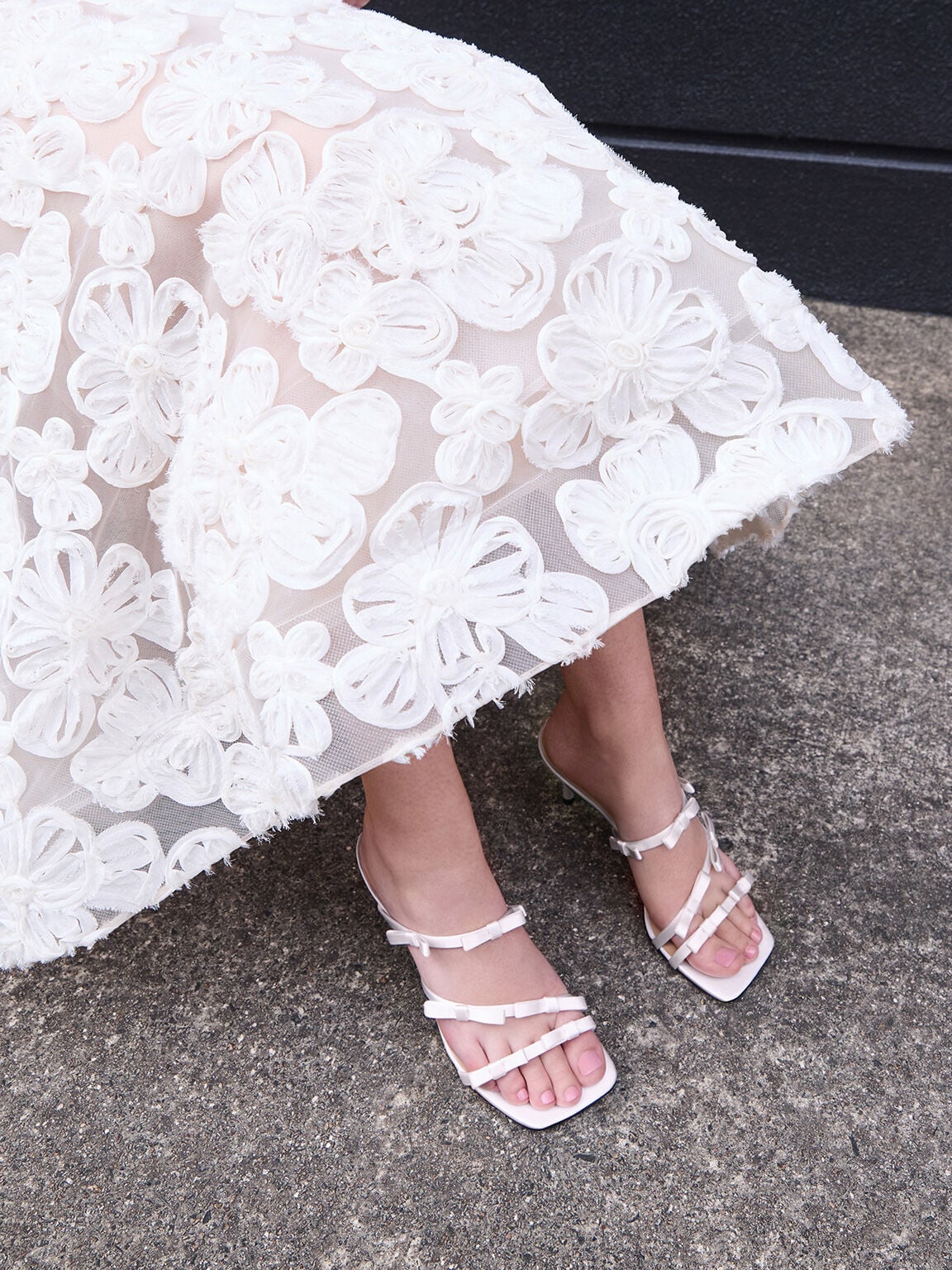 CHARLES & KEITH Trusted / Jessy Bow Heeled Sandals - White