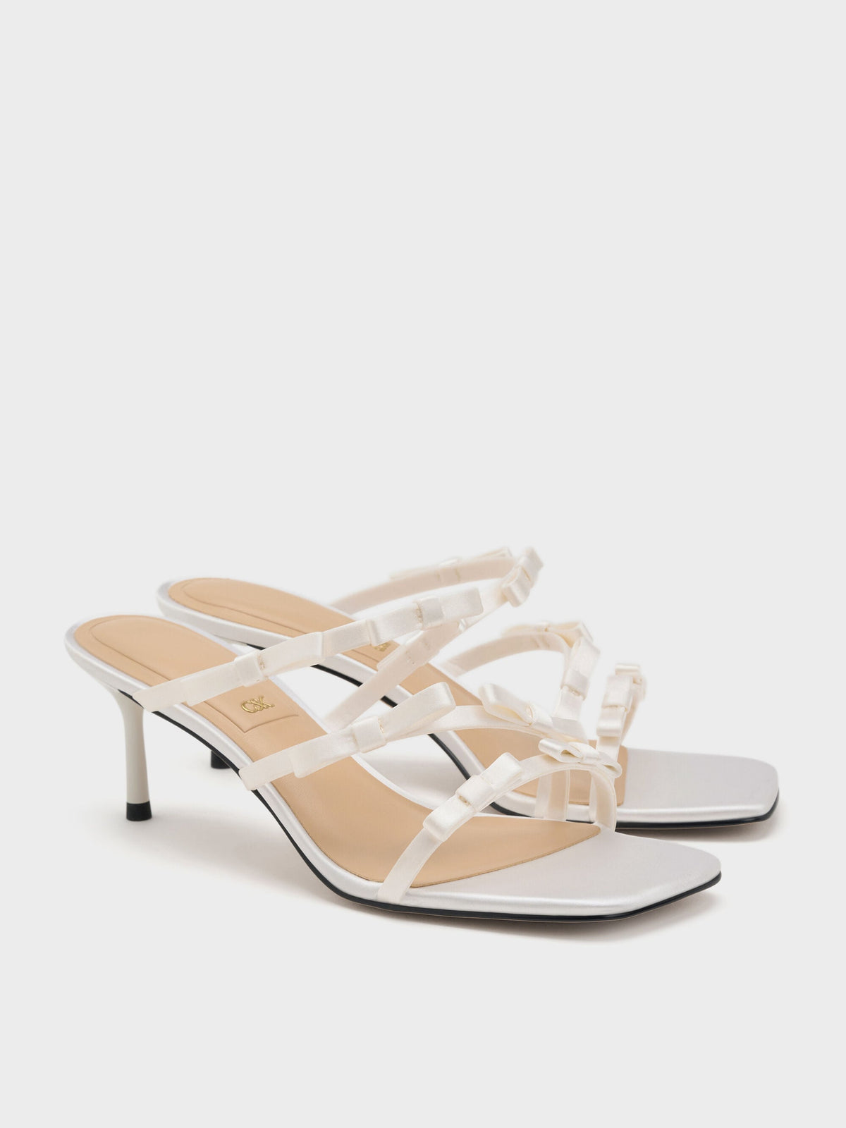 CHARLES & KEITH Trusted / Jessy Bow Heeled Sandals - White