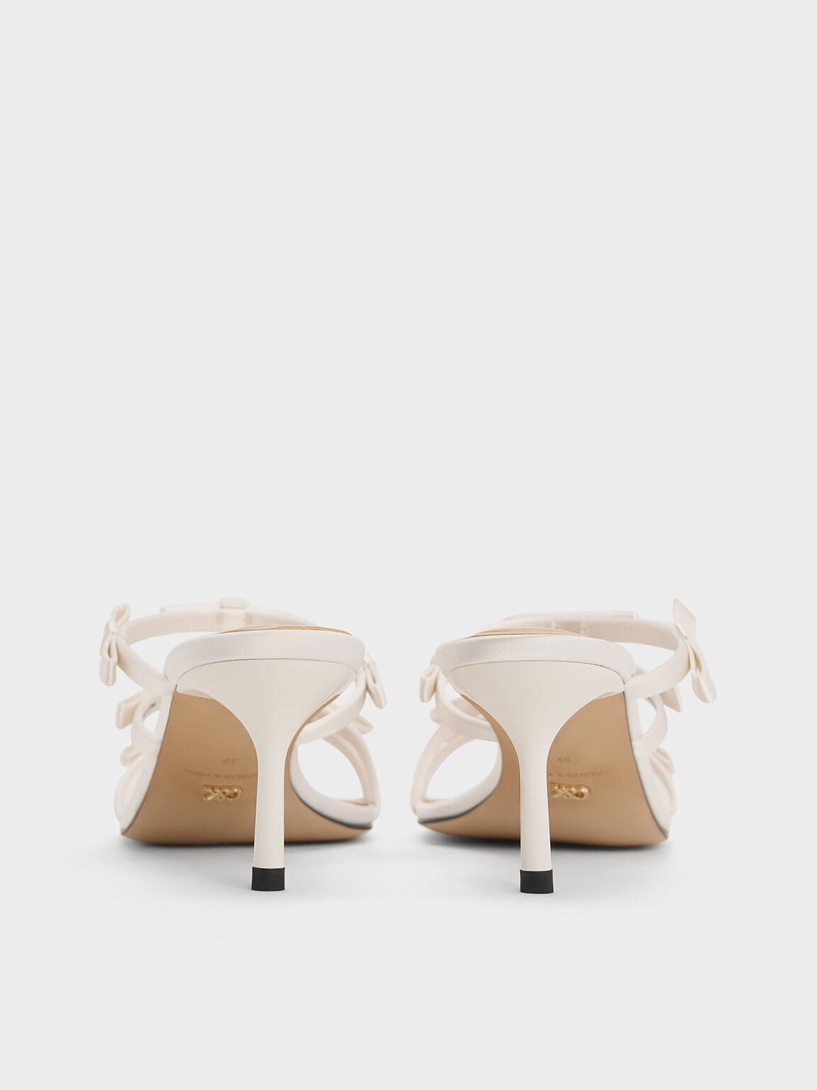 CHARLES & KEITH Trusted / Jessy Bow Heeled Sandals - White