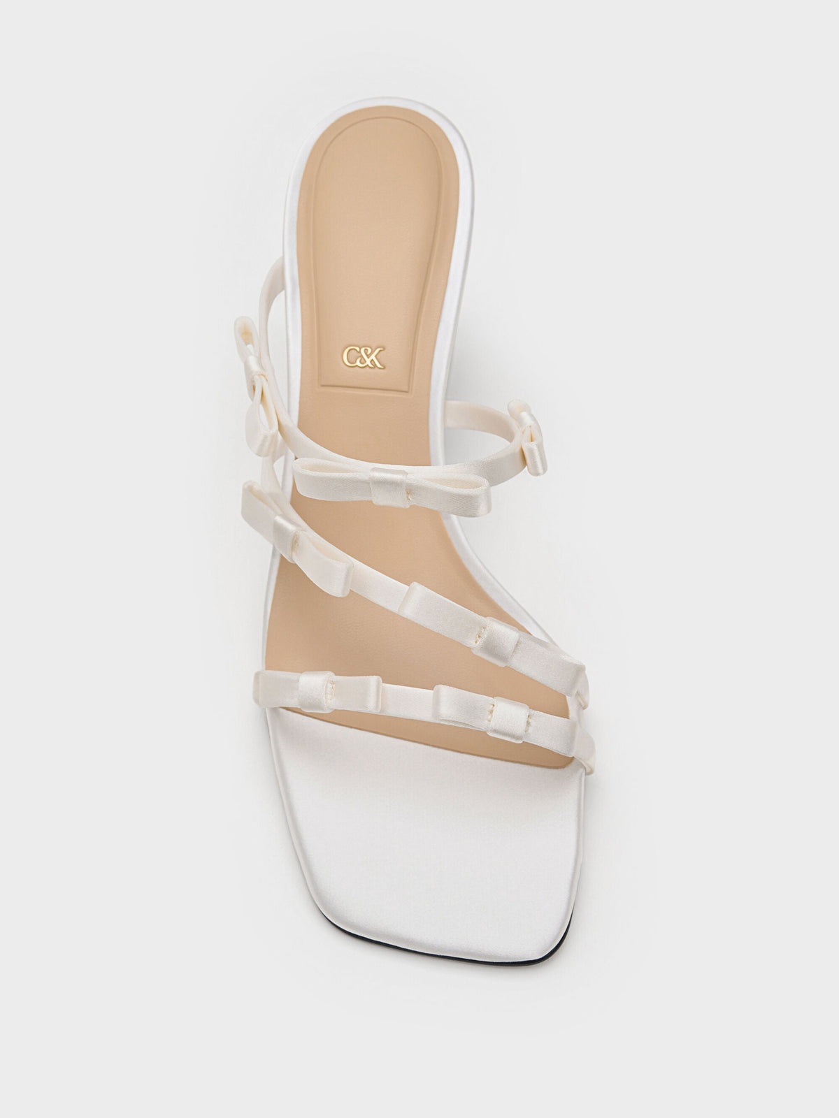 CHARLES & KEITH Trusted / Jessy Bow Heeled Sandals - White
