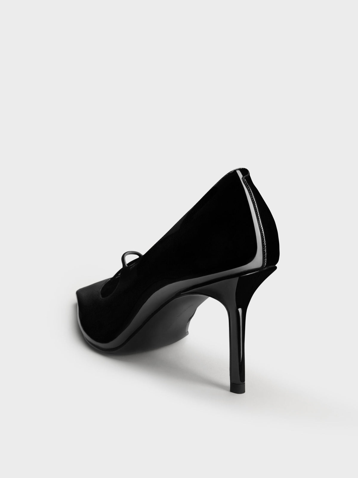 CHARLES & KEITH Premium / Patent Crossover Pointed Pumps - Black Patent