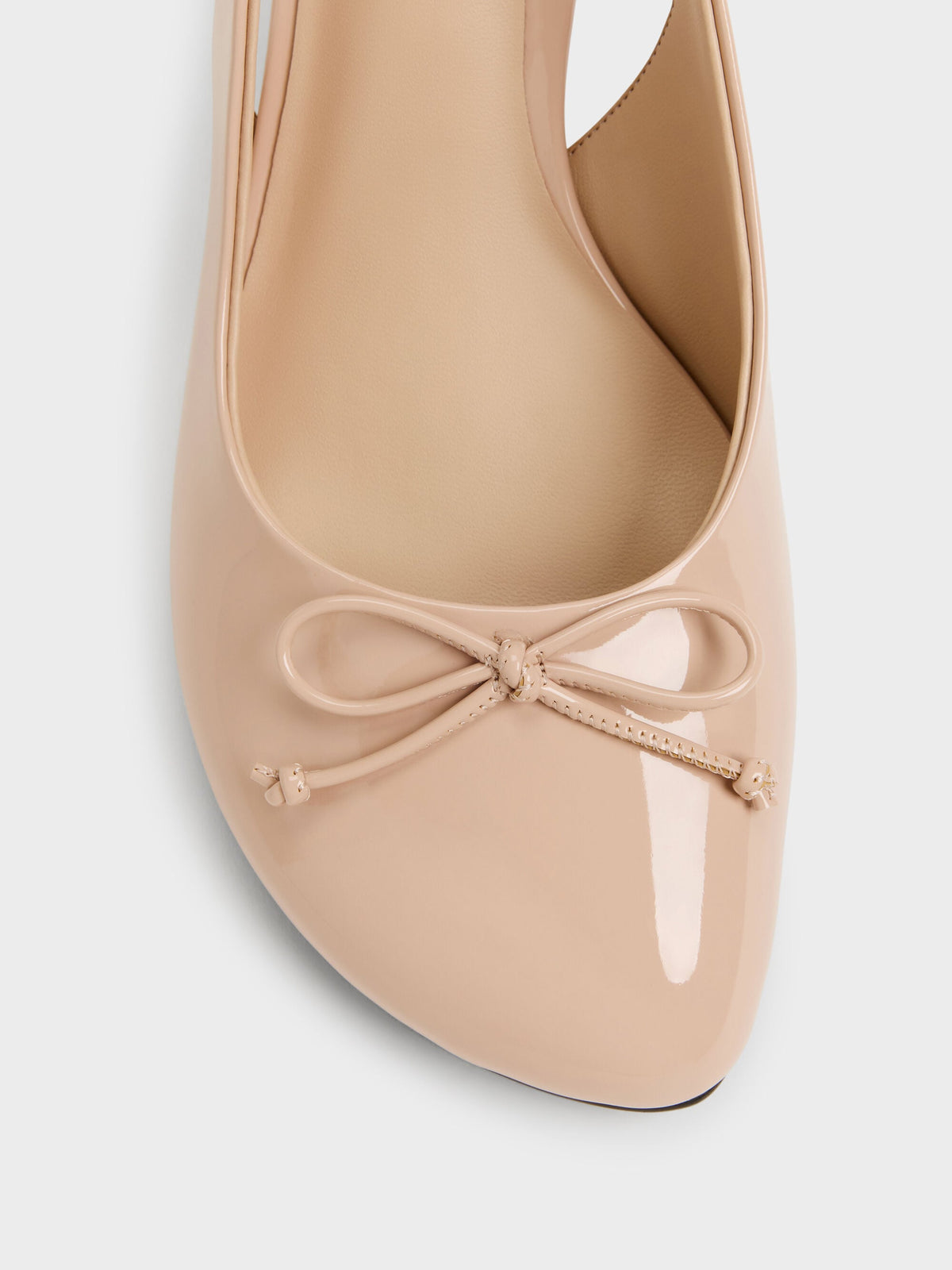 CHARLES & KEITH Featured / Imani Patent Asymmetric Slingback Pumps - Nude