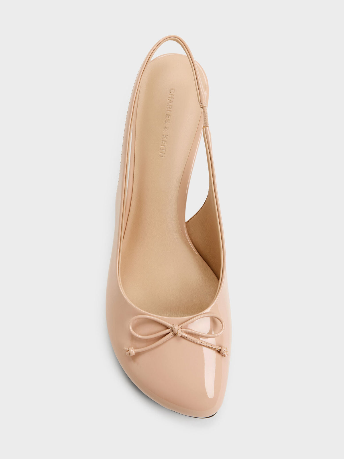 CHARLES & KEITH Featured / Imani Patent Asymmetric Slingback Pumps - Nude