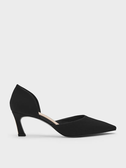 CHARLES & KEITH Best Price / Kerra Twill Pointed D'Orsay Pumps - Black Textured
